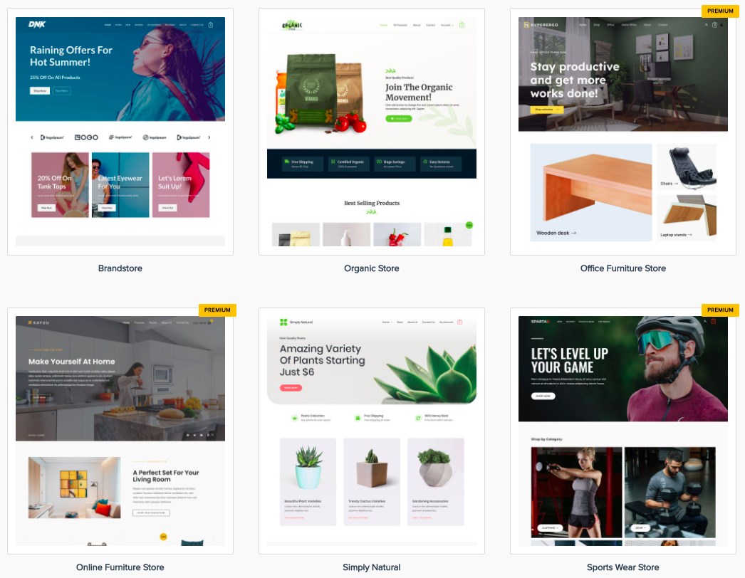Elementor Starter Templates for Your Online Stores Starter Templates themes