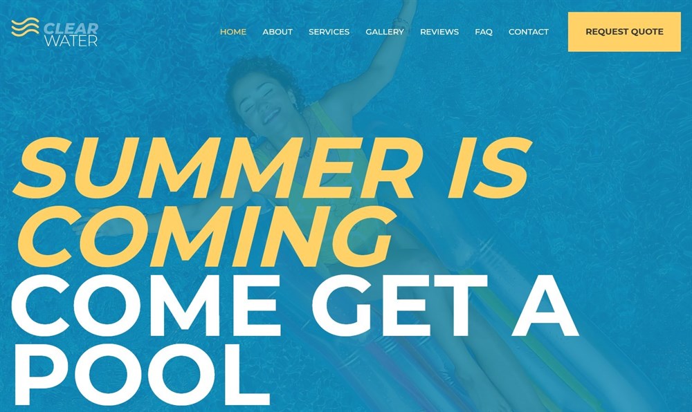 280+ Elementor Templates for Every Niche (Free + Premium) Swimming Pool Services elementor website