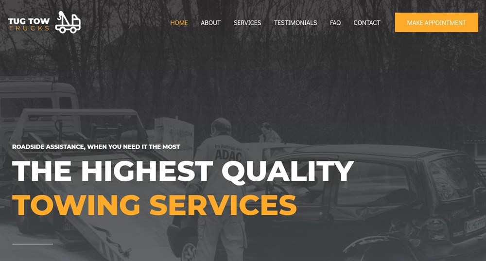 280+ Elementor Templates for Every Niche (Free + Premium) Towing Services template for elementor