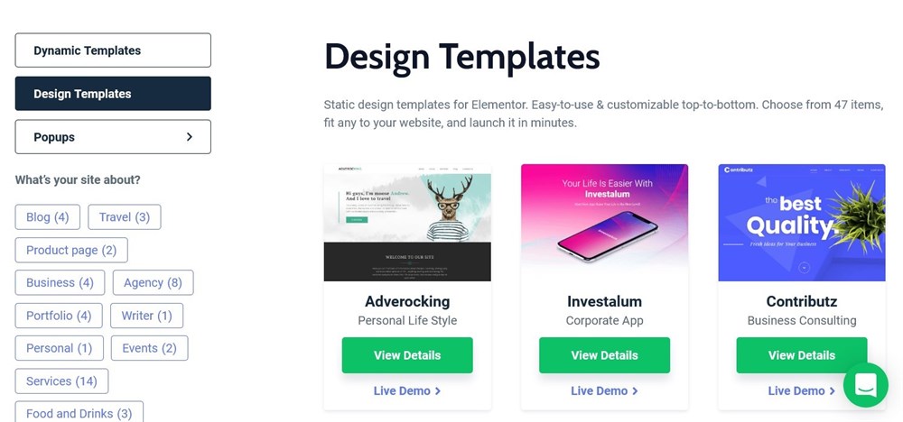 280+ Elementor Templates for Every Niche (Free + Premium) Website Design Templates for Elementor Crocoblock