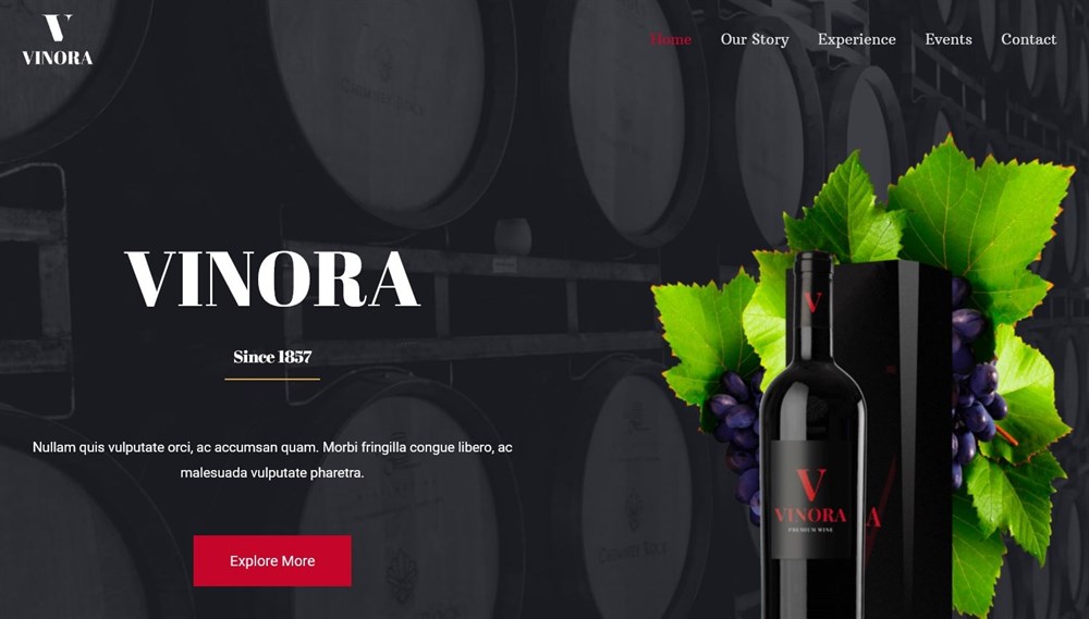 280+ Elementor Templates for Every Niche (Free + Premium) Winery Astra's demo site