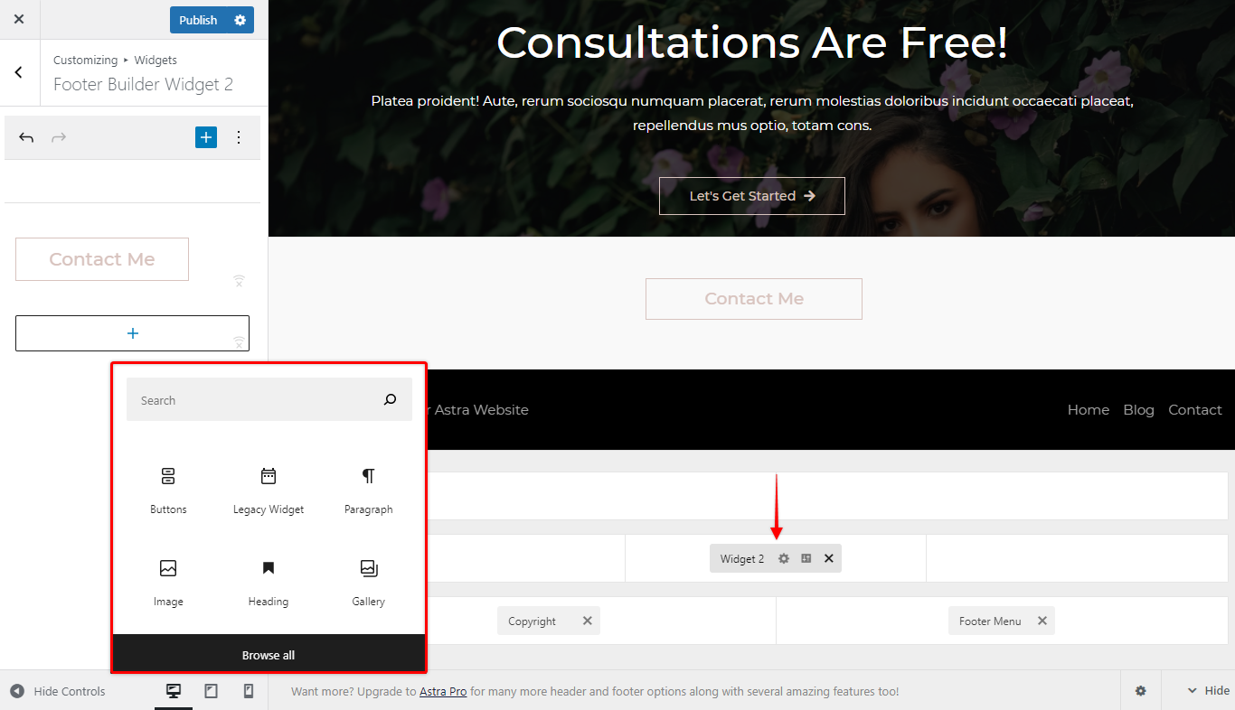 How To Disable the Block Editor Support for Widgets Block Editor Support for Widgets in Astra Header and Footer Builder