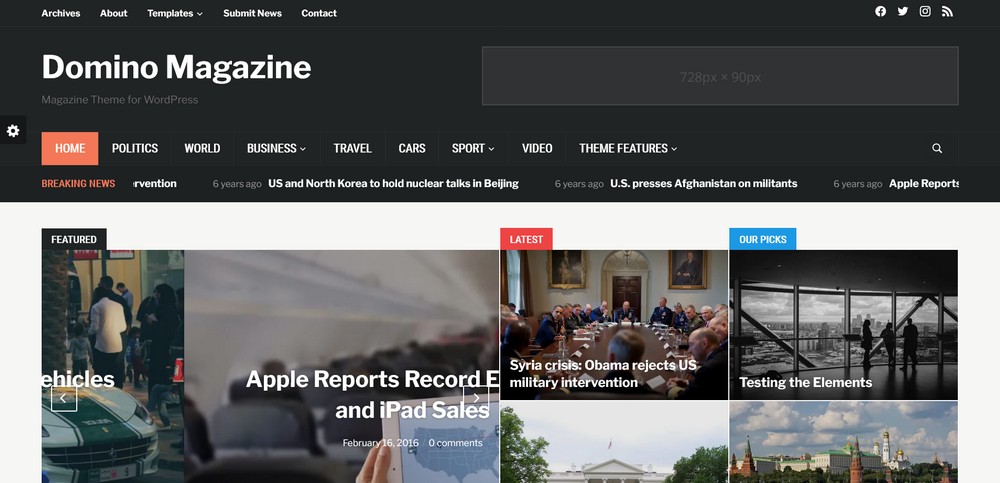 26 Best WordPress Video Themes: For Vlogs, YouTubers and Videographers Domino Magazine demo site