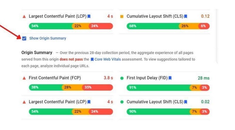 How To Fix Google Core Web Vitals on a WordPress Website PageSpeed insights field data 2