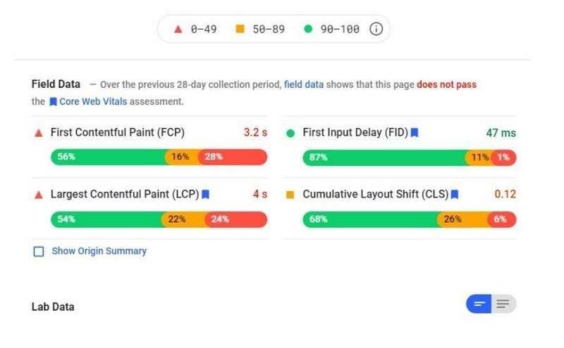 How To Fix Google Core Web Vitals on a WordPress Website PageSpeed insights field data