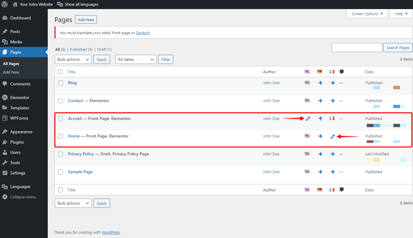 How to Turn Astra Website Multilingual with Polylang? Connecting Translations