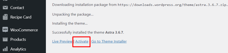 How To Build a Dynamic Website From Scratch With WordPress Activate Astra theme