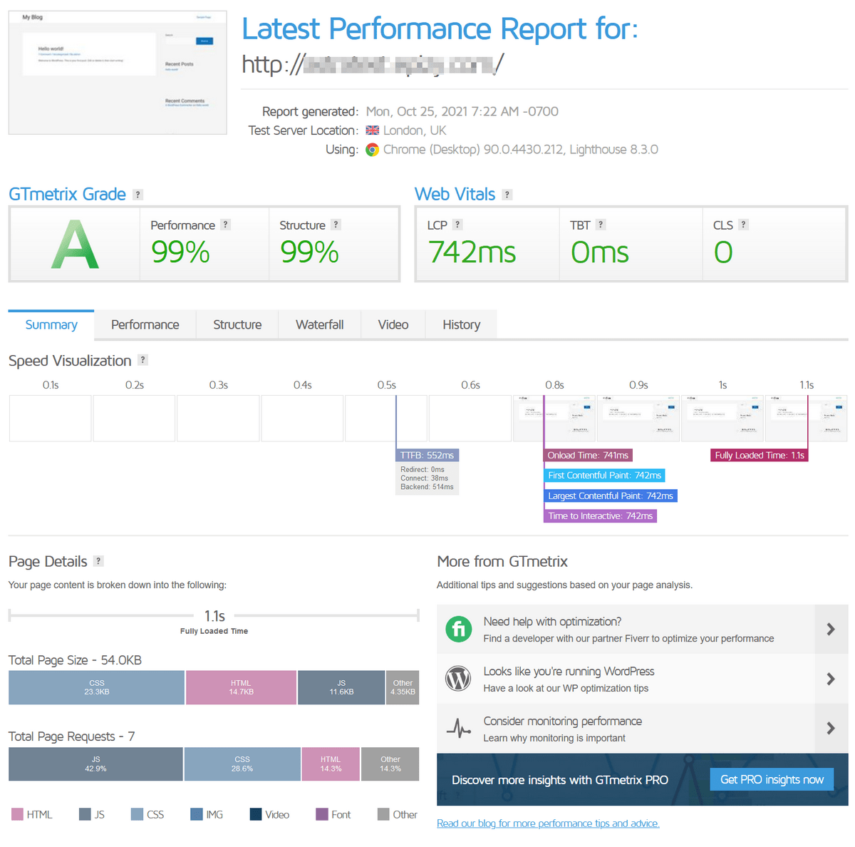 WordPress Speed Optimization: How To Speed Up Your WordPress Website: 28 Ways GTmetrix score with Astra theme