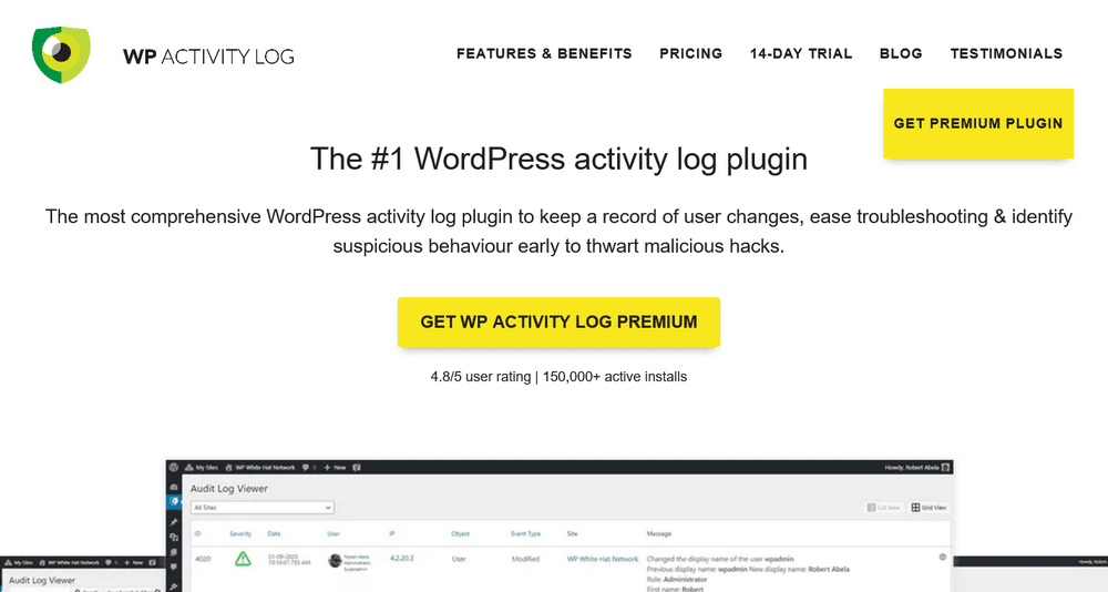 What Is the WordPress Activity Log and Why Should You Use It? WP activity log plugin page