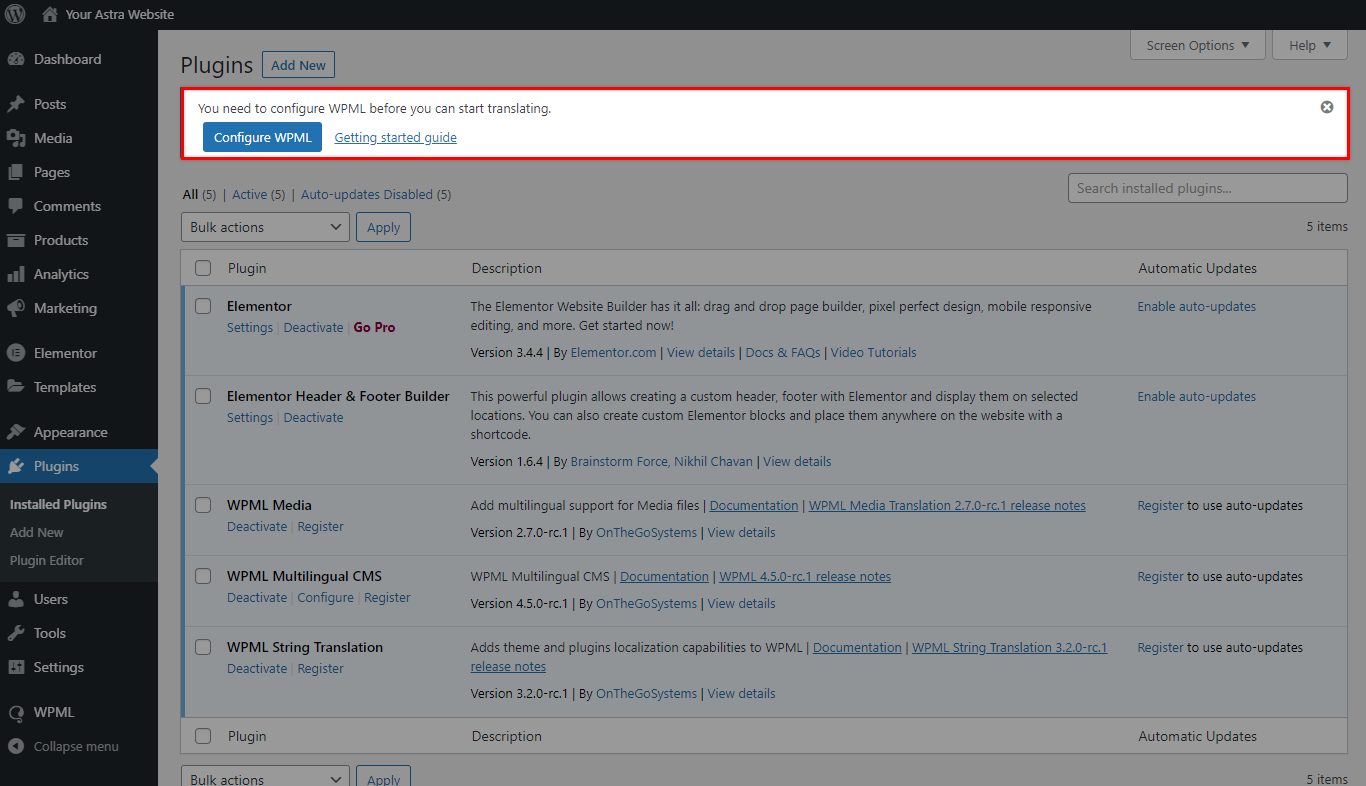 How To Make Astra Multilingual With WPML WPML Setup Wizard