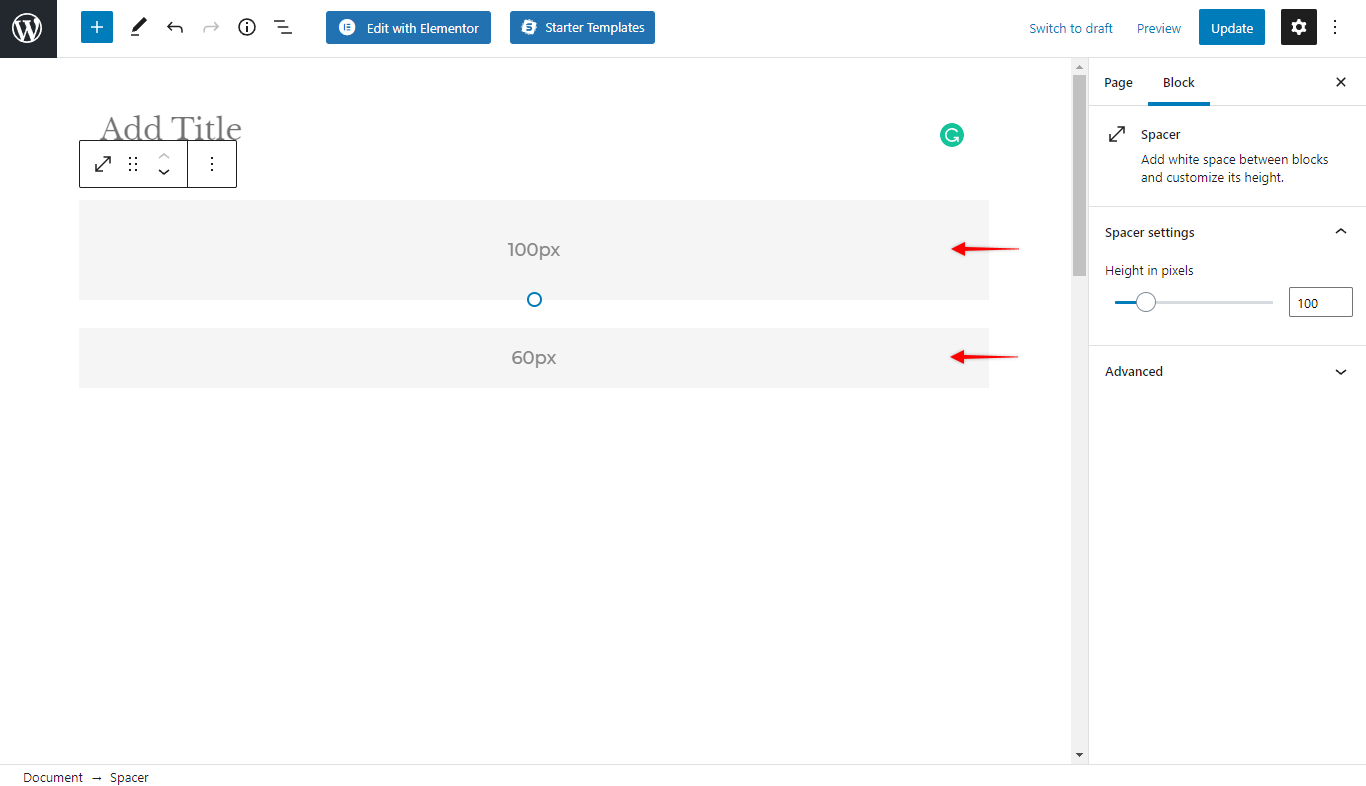 Gutenberg Editor And Frontend UI Improvements With Astra (3.7.4) Gutenberg UI Improvements - Spacer Block