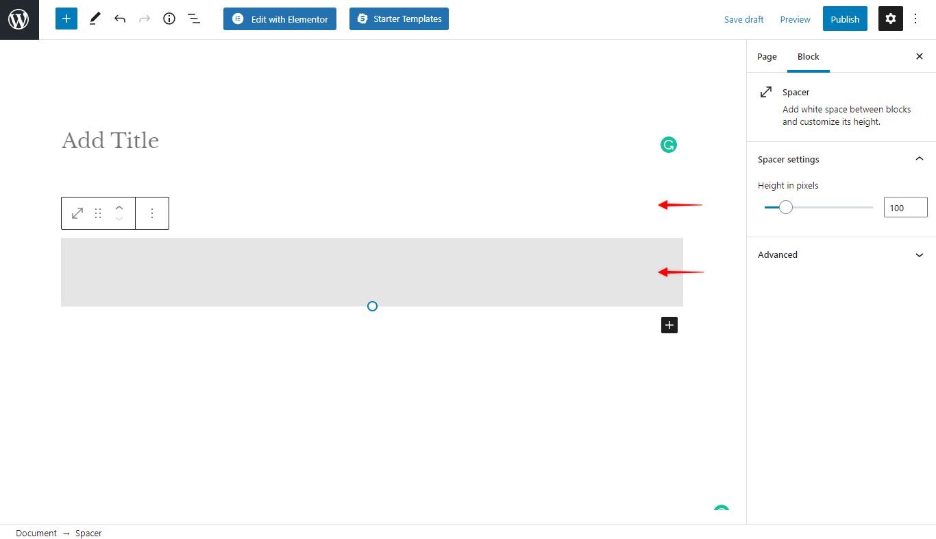 Gutenberg Editor And Frontend UI Improvements With Astra (3.7.4) Old Spacer Block