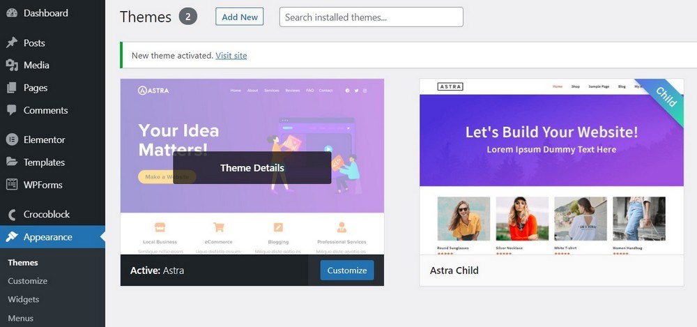 How To Build a Dynamic Website From Scratch With WordPress Astra installed