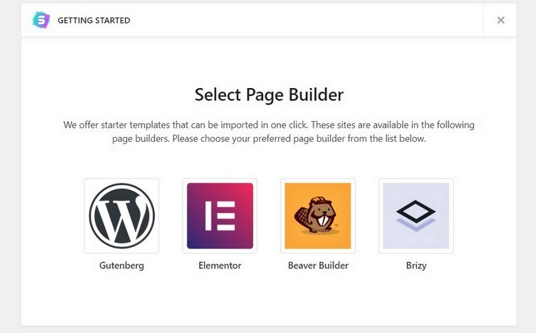 How To Build a Dynamic Website From Scratch With WordPress Astra select page builder screen