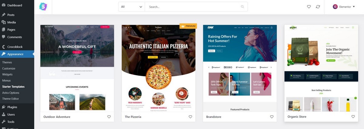 How To Build a Dynamic Website From Scratch With WordPress Choose Astra starter templates