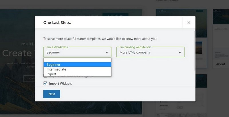 How To Build a Dynamic Website From Scratch With WordPress Choose the template purpose