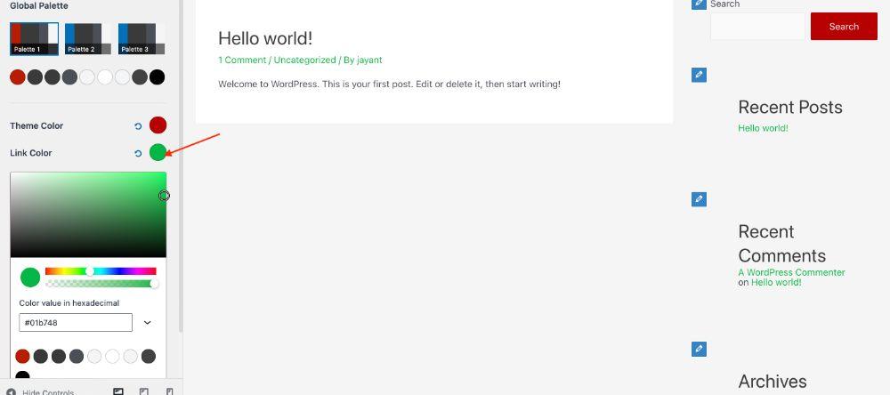 How To Change Theme Color in WordPress (6 Easy Ways) Astra global color palette 3