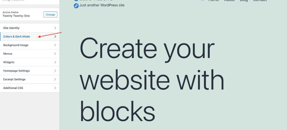 How To Change Theme Color in WordPress (6 Easy Ways) Colors and dark mode setting