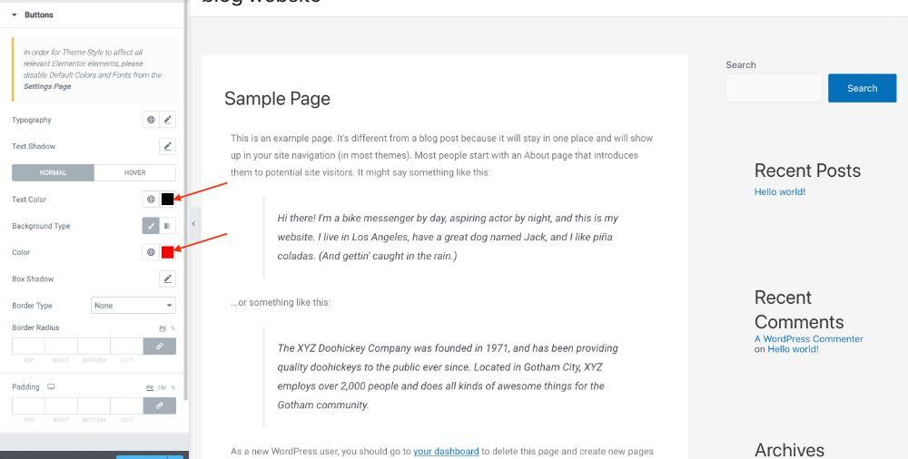 How To Change Theme Color in WordPress (6 Easy Ways) Elementor Global color palette setting 4