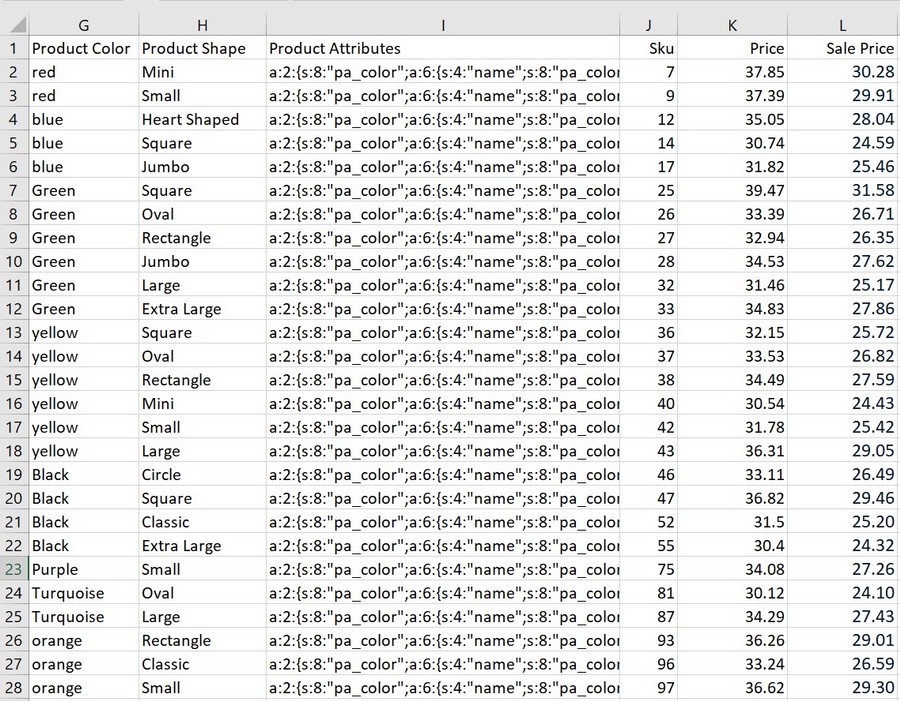 How To Bulk Edit WooCommerce Products – Step by Step Guide Exported WooCommerce product data 2