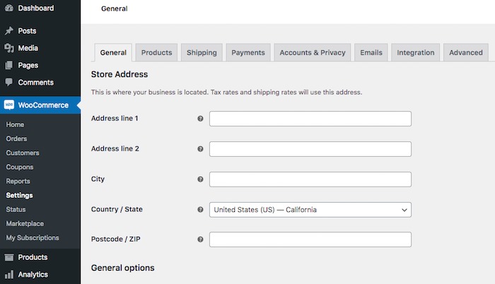 How To Create an Online Marketplace With WordPress - Ultimate Guide WooCommerce General Settings