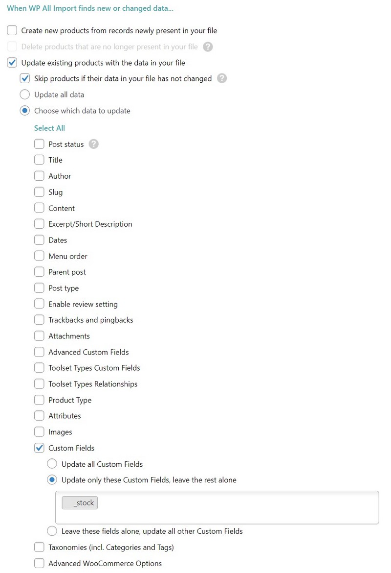 How To Bulk Edit WooCommerce Products – Step by Step Guide WP all import import settings 2