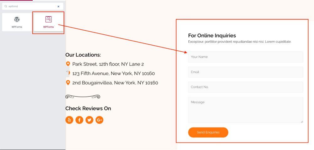 How To Create a Restaurant Website (WordPress Guide) Add contact form in Elementor