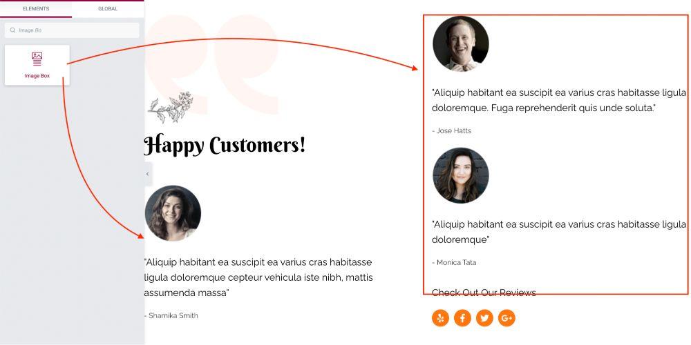 How To Create a Restaurant Website (WordPress Guide) add image box for customer reviews