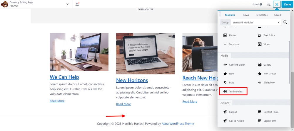 How To Create a Landing Page in WordPress (3 Methods) Add testimonial module