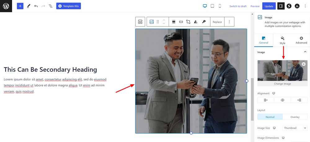 How To Create a Landing Page in WordPress (3 Methods) Change about image