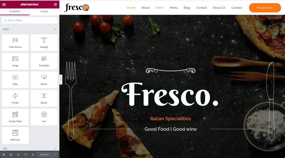 How To Create a Restaurant Website (WordPress Guide) elementor dashboard