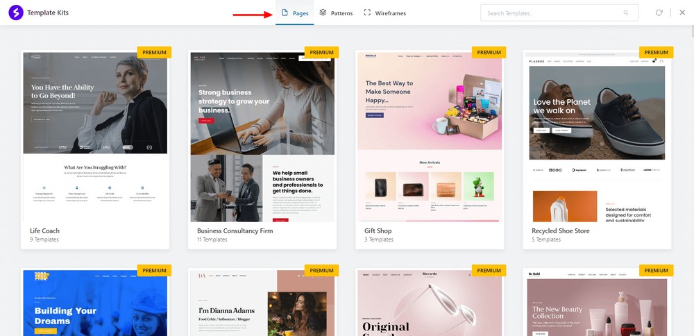 How To Create a Landing Page in WordPress (3 Methods) Go to Template Kits and visit Pages area