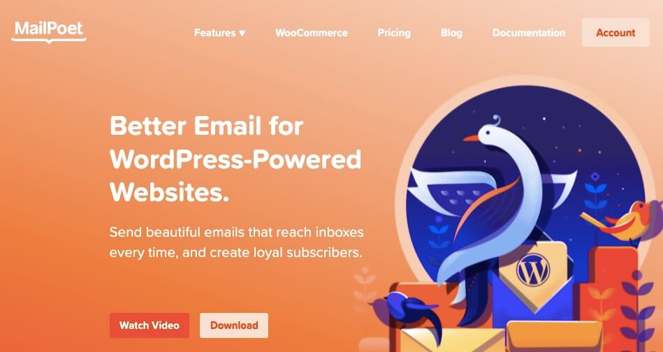 WordPress Email Marketing: In-Depth Tutorial, Useful Plugins and Automations MailPoet homepage