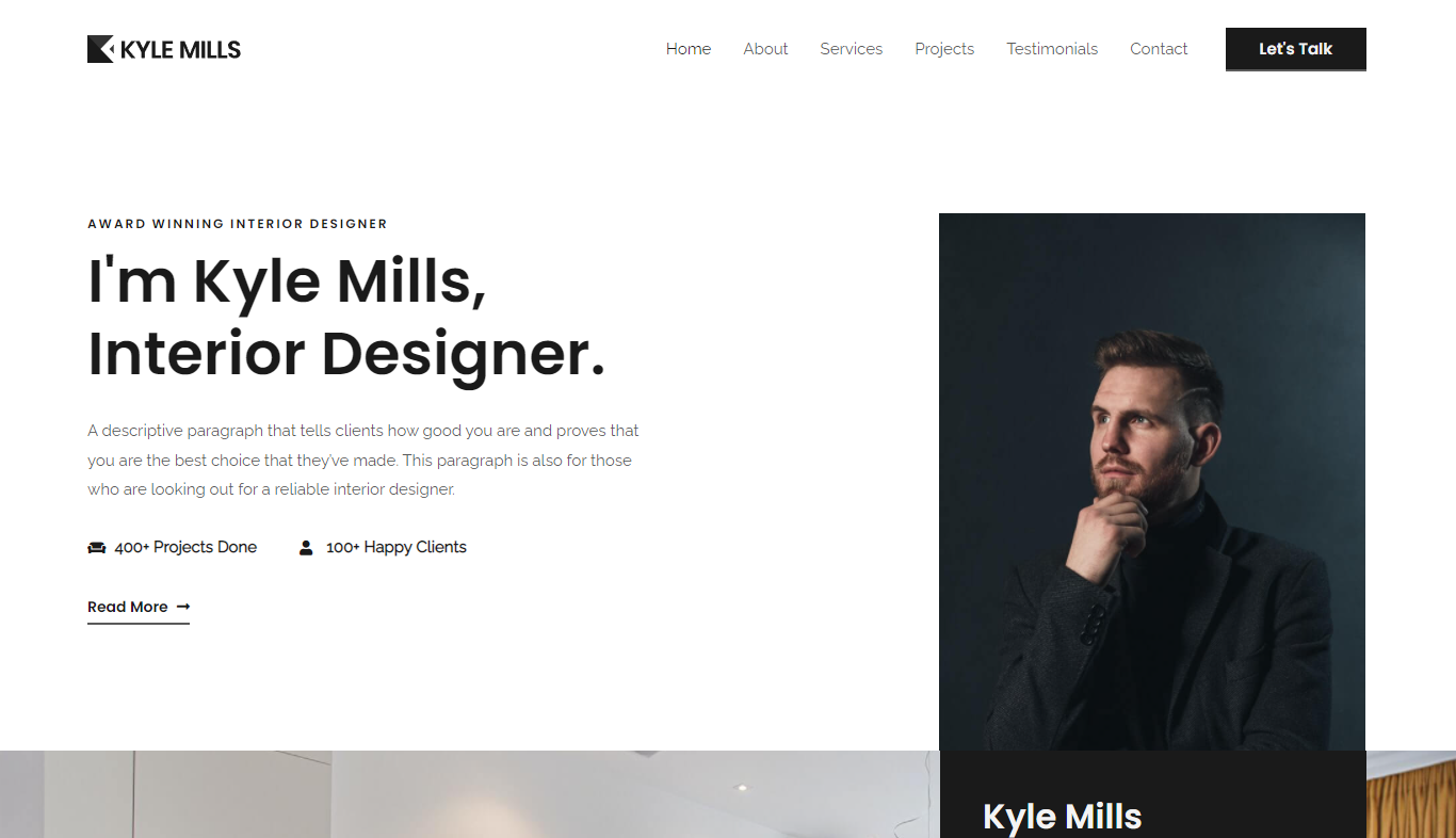280+ Elementor Templates for Every Niche (Free + Premium) Interior Designer Template