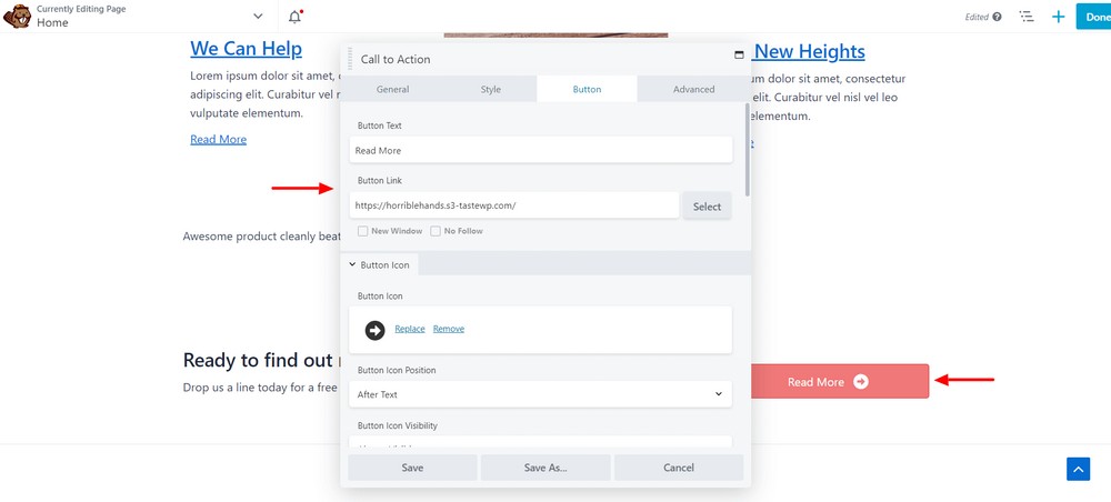 How To Create a Landing Page in WordPress (3 Methods) Style CTA button