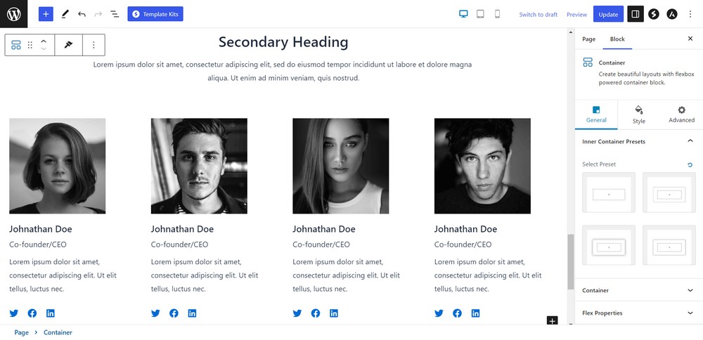How To Create a Landing Page in WordPress (3 Methods) Team area added