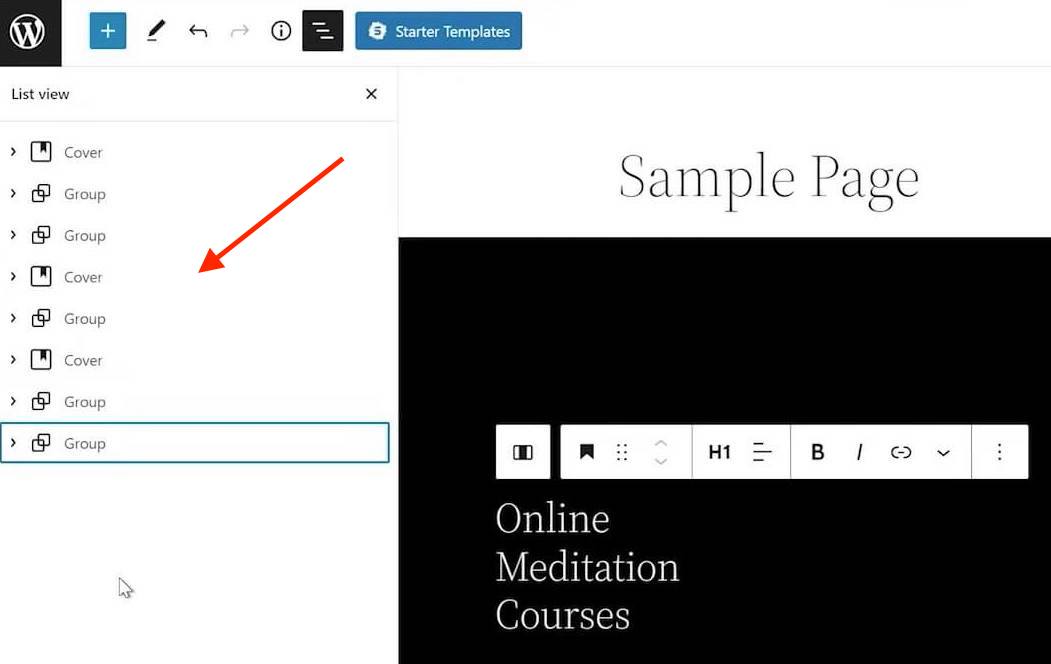 WordPress 5.9 - What’s New in the Latest WordPress Update? Collapsing list view