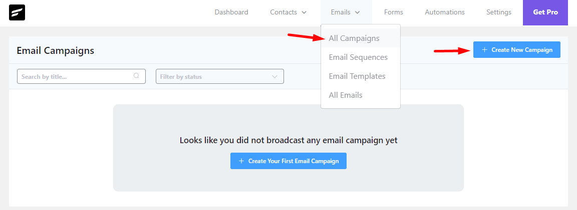 WordPress Email Marketing: In-Depth Tutorial, Useful Plugins and Automations Create new email campaign using FluentCRM