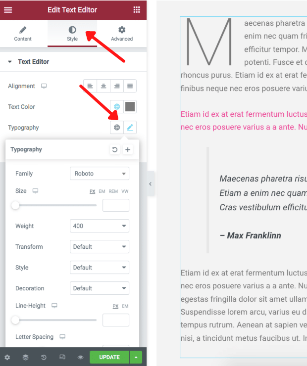 How To Change Font in WordPress – 7 Ways That Take Less Than a Minute! Elementor text editor Styles