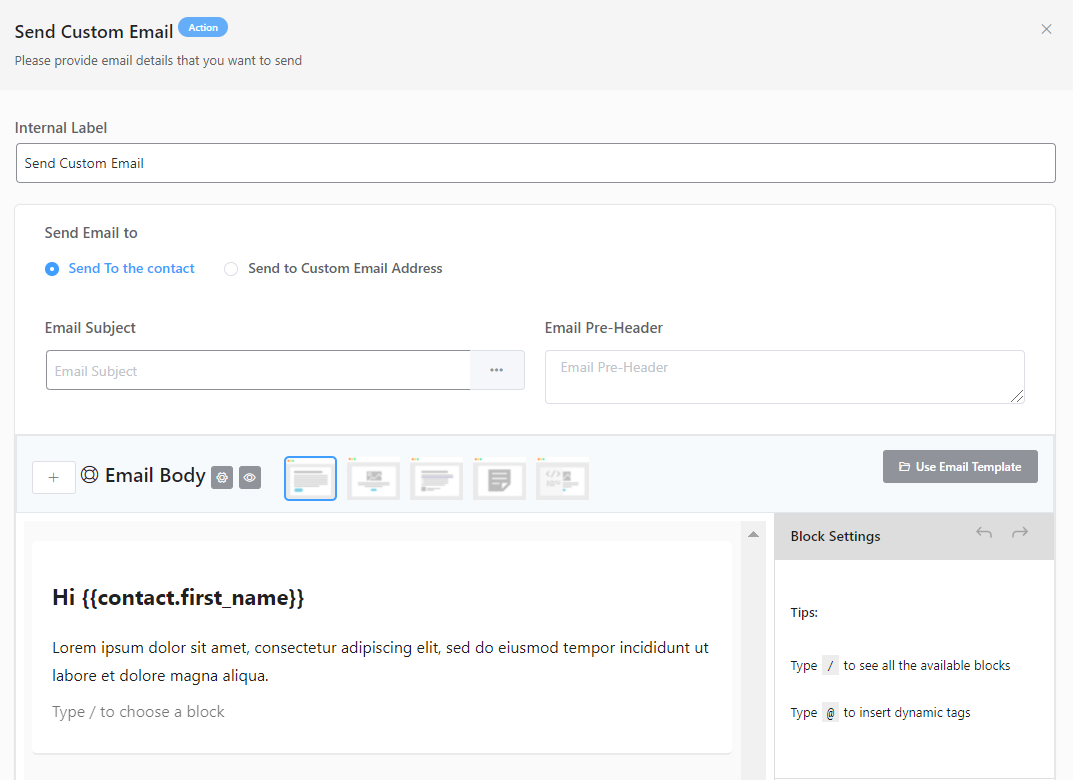 WordPress Email Marketing: In-Depth Tutorial, Useful Plugins and Automations Send custom email settings