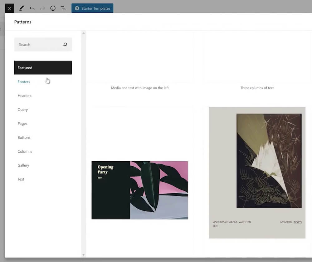WordPress 5.9 - What’s New in the Latest WordPress Update? WordPress Pattern modal