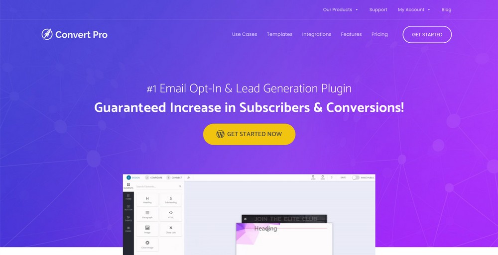 How To Create an Email List Using WordPress - Beginner's Guide Convert Pro homepage