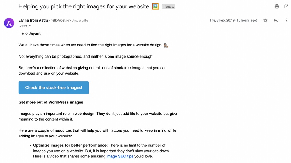 WordPress Newsletters: 9 Effective Plugins + How To Guide Email newsletter example