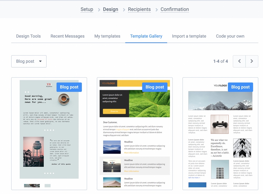 WordPress Newsletters: 9 Effective Plugins + How To Guide SendinBlue campaign template gallery