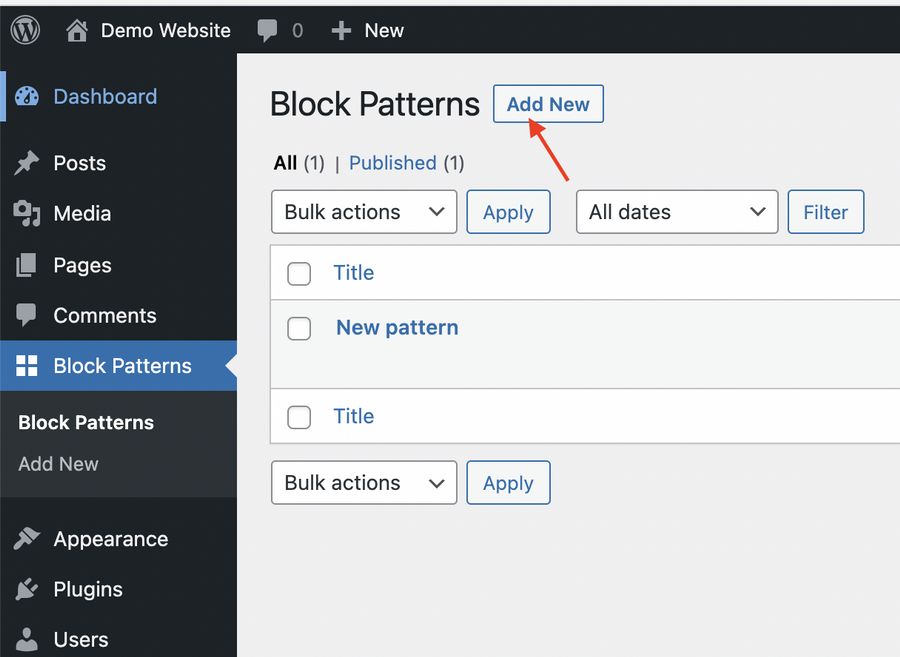 How to Create and Register Block Patterns in WordPress add new block pattern