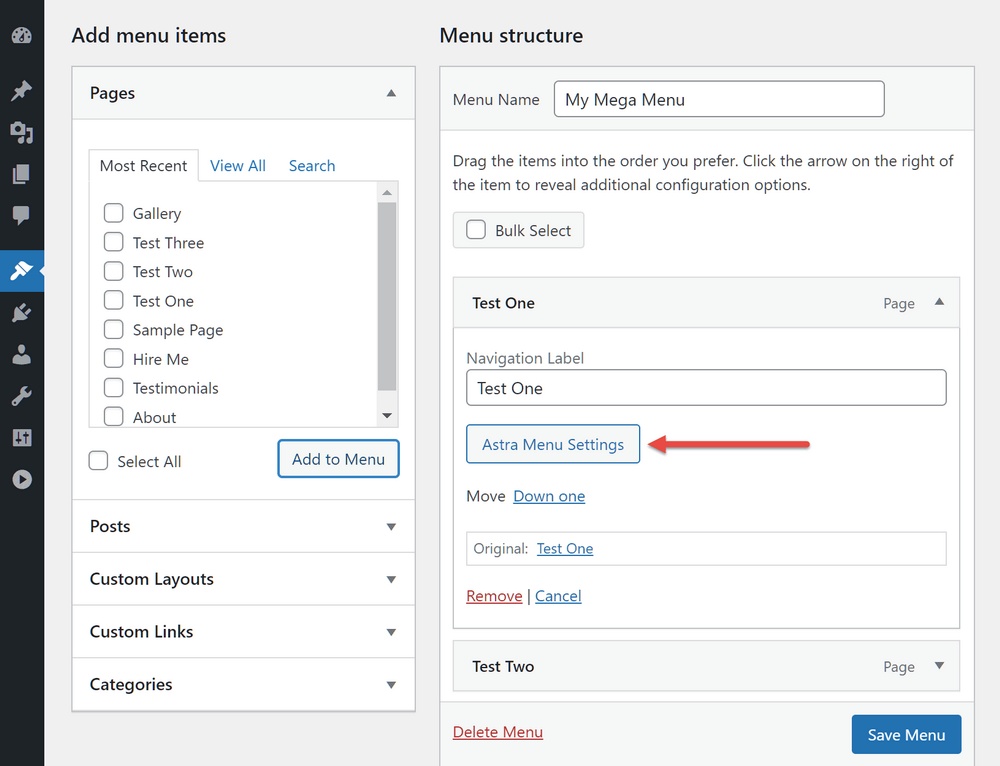 How To Create Mega Menu in WordPress – Mega Menus Made Easy! Astra Menu Settings