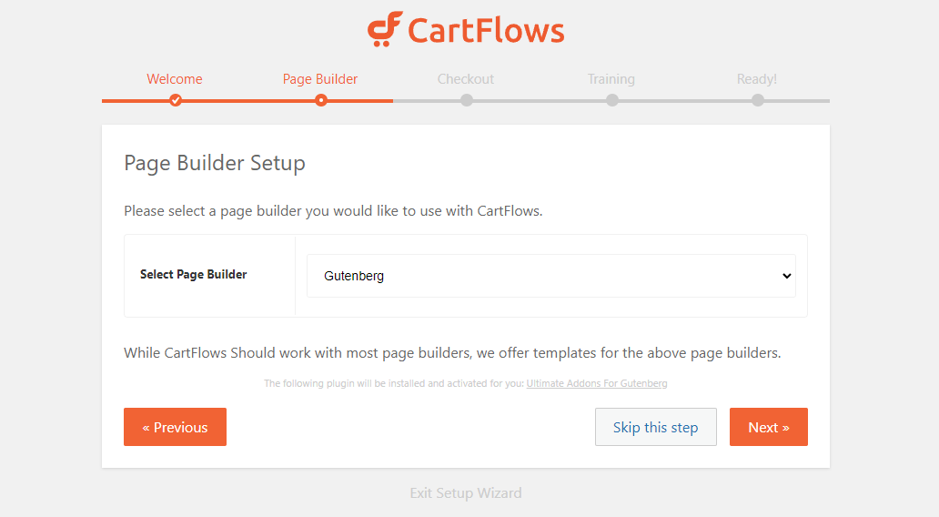 WordPress Sales Funnels: Step by Step Guide for Beginners CartFlows setup wizard