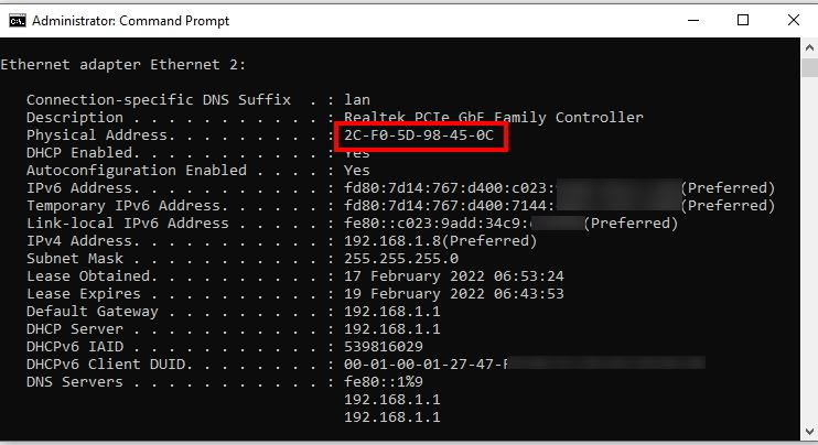 What Is an IP Address and How Does It Work? The Complete Breakdown MAC address screen for Windows