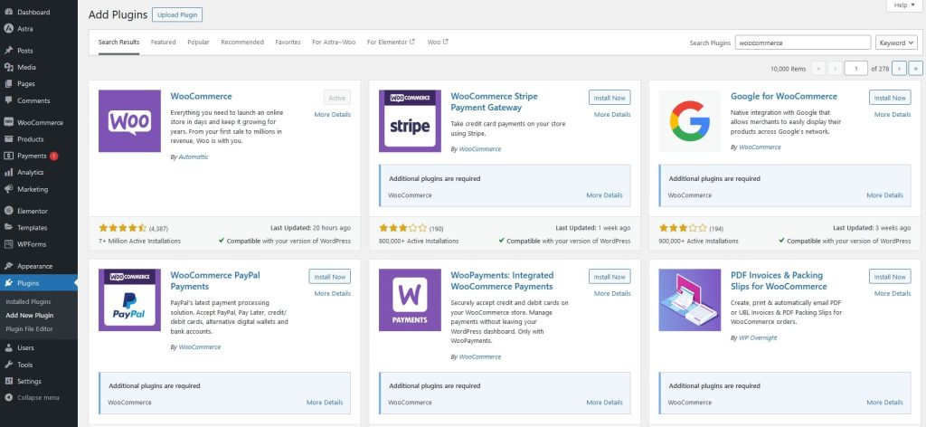 Elementor + WooCommerce: How To Build an Amazing eCommerce Website Install WooCommerce