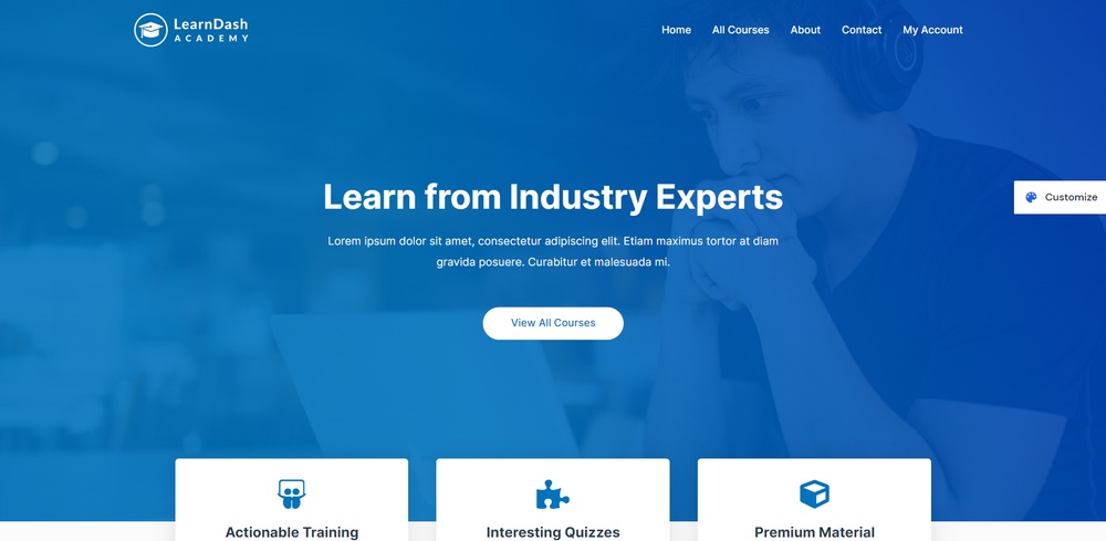 15 Best WordPress LMS Themes for Elearning Websites (Free and Paid Options) Astra LearnDash Academy template